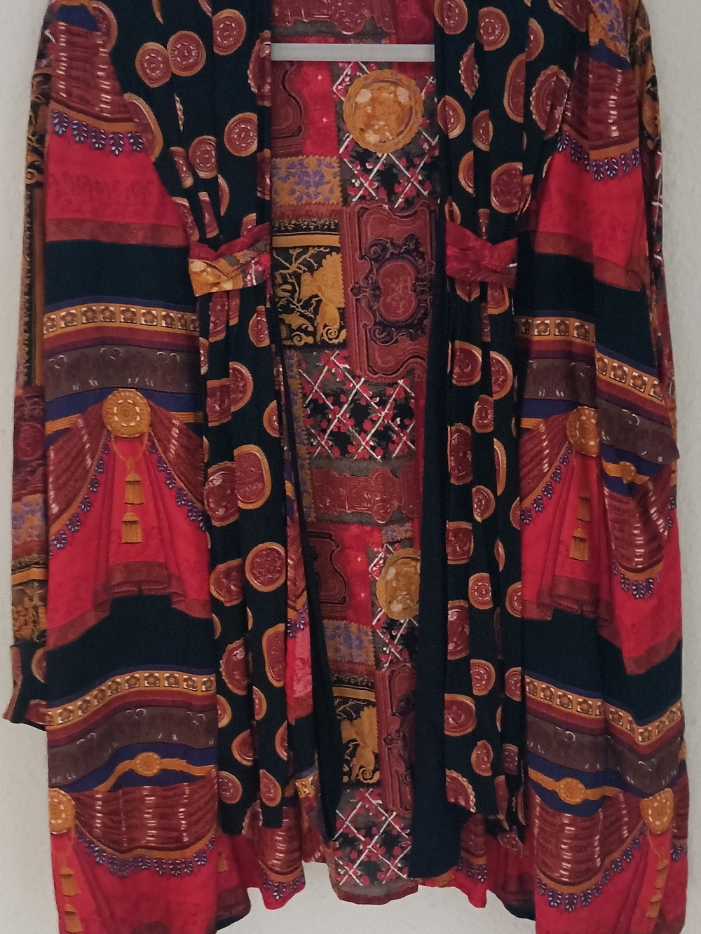 Componix Bohemian Printed Duster in Black and Red